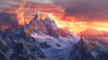 Majestic Mountain Landscape at Sunset