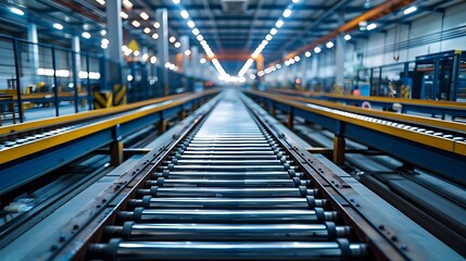A view of a modern conveyor system in an industrial facility, emphasizing efficiency.
