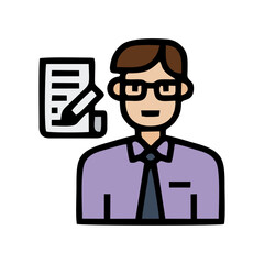 set of funny cartoon professional