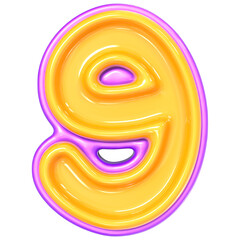 Number 9 3D Render