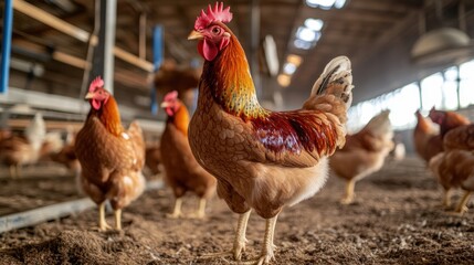Fototapeta premium Chickens in a Coop