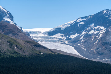 Scenic view on the way from banff to jasper national park