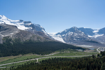 Scenic view on the way from banff to jasper national park