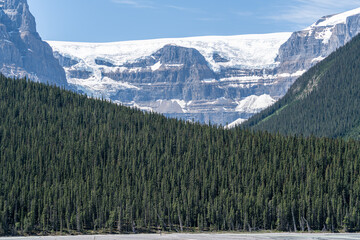 Scenic view on the way from banff to jasper national park