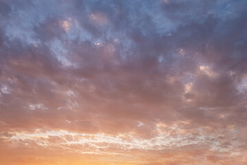 abstract background of dramatic cloudy sunset sky blue hour