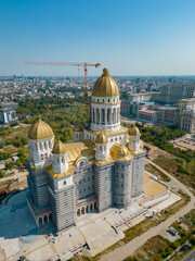 Aerial perspective of
People's Salvation Cathedral in building process. Located in central...