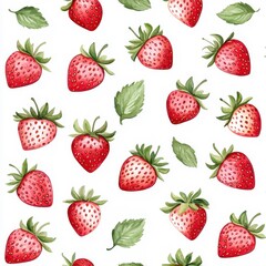 Watercolor seamless pattern of strawberry fudge, isolated on a white background, offering a creative and artistic design.