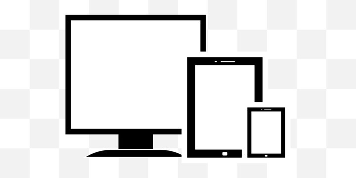 desktop, tablet, and smartphone that represent modern technology and cross-device connectivity. digital transformation, or multi-platform compatibility. Vector illustration concept. 
