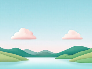 Serene Modern Graphic of a Natural Landscape