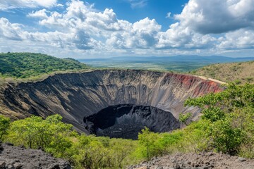 The crater of the Volcano Cerro Negro at Leon, Nicaragua, ai