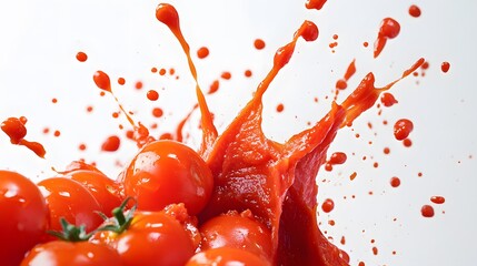 Tomatoes Splatters and Splashes in a Red Burst