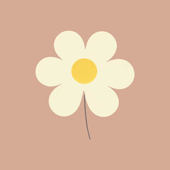 Minimalist daisy on pastel background