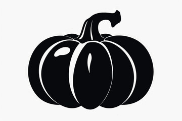 Black pumpkin silhouette vector illustration