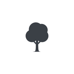 Black tree flat icon vector illustration