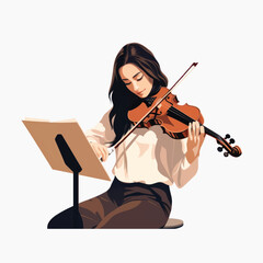 Violinist reading sheet music art © Rawpixel.com