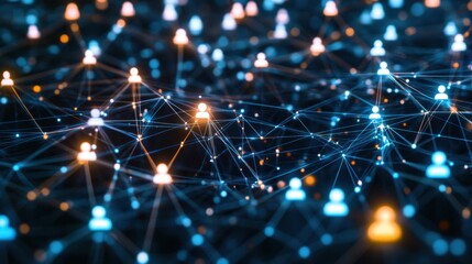 Global community connected by digital threads of social media in a high-tech web of communication