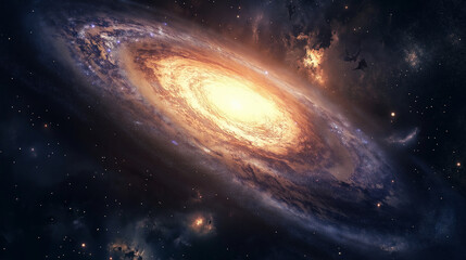 Naklejka premium view from space to a galaxy and stars , space galaxy background , a galaxy nebula