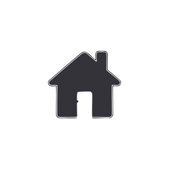 Home icon in flat style. Vector illustration.