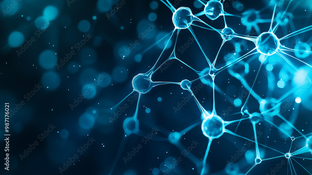 Canvas Prints abstract medical science background featuring interconnected molecules and glowing particles, creati