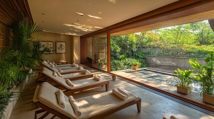 A serene spa retreat with calming decor attentive staff and a relaxing atmosphere