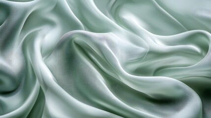 Obraz premium Abstract Green Silk Fabric Drape Background.