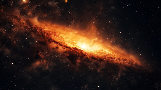 view from space to a  galaxy and stars , space galaxy background , a galaxy nebula