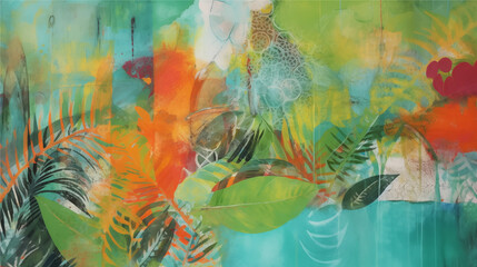 contemporary Abstract arts paint on mixed media for wall poster, abstract background, textured
