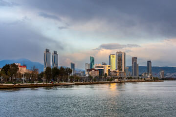 sunset over the city