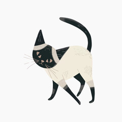Stylized cat illustration art