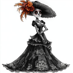 Obraz premium Mexican style skeleton, Day of the Dead in Mexico, Día de los muertos, Day of the Dead