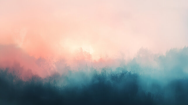 mist in the forest, contemporary Abstract arts paint on mixed media for wall poster, abstract background, textured