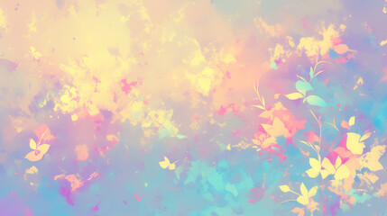 abstract watercolor background with florals