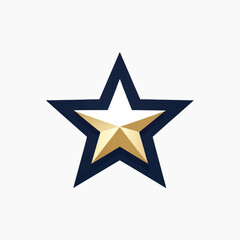 Elegant gold and navy star
