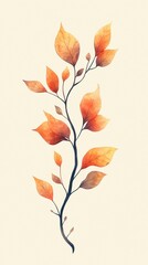 a branch featuring warm autumn leaves, creating a soothing and natural ambiance.