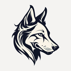 Stylized wolf head illustration