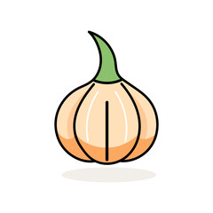 A Cute Garlic Vector Icon, Simple Flat Illustration Style, Minimalist Design