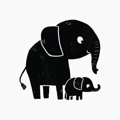 Cute elephant family illustration © Rawpixel.com