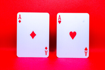 ace of hearts and diamonds.