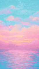Serene pastel ocean sunset sky