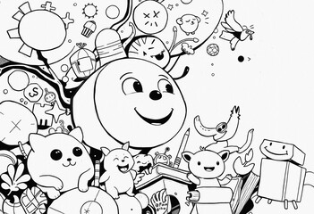 cartoon animal Coloring book