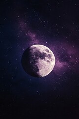 Naklejka premium Full Moon in a Starry Sky