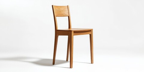 Wooden chair isolated on white background, side view