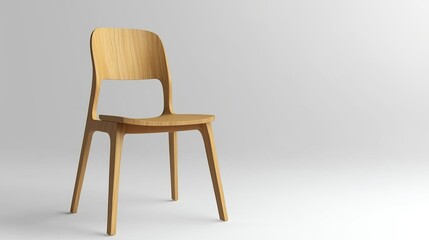 Wooden chair isolated on white, modern style
