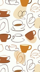 Abstract coffee cup pattern