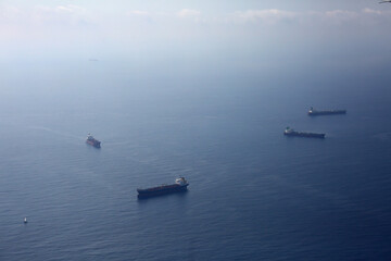 big cargo vessel ship in the sea