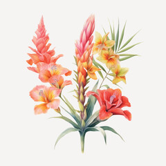 Vibrant tropical floral illustration