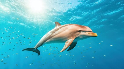 Graceful Dolphin Swimming in Clear Ocean Waters