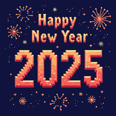 Festive Happy New Year 2025 Greeting Design: A Modern, Playful Celebration vector and illustration art