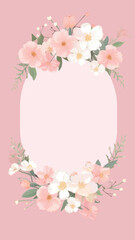 Fototapeta premium Elegant floral pink frame design