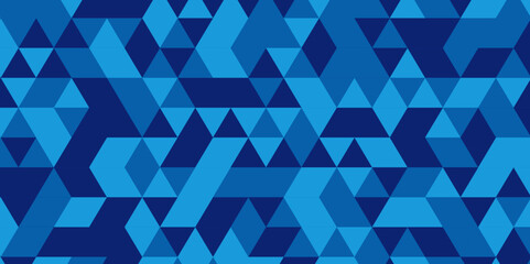 Seamless geometric pattern with shapes. Abstract geometric background triangle wallpaper. Blue polygonal background. Vector mosaic backdrop background.